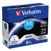 1x5 Verbatim M-Disc BD-R Blu-Ray 100GB 4x Speed inkjet print